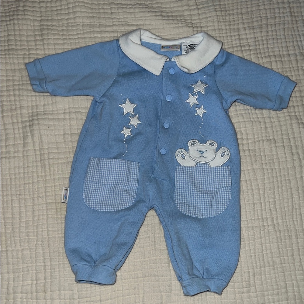 Blue Bear Collared One Piece